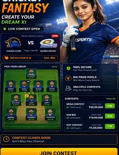 Dream77allgame (dream 77 all game) fantasy cricket & matchday visual 3